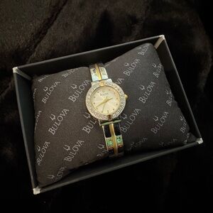 NWT Bulova Women's Two-Tone Crystal Watch